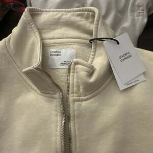 Colorful Standard Organic Cotton Quarter Zip Sweatshirt in Ivory White